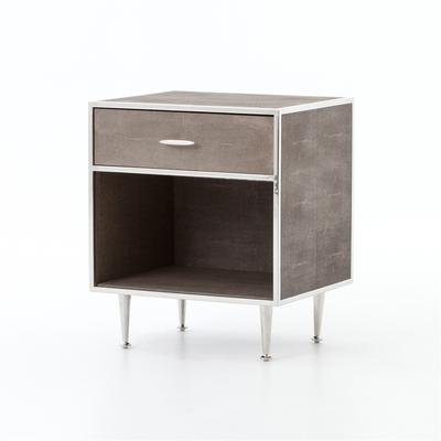 Bentley Shagreen Bedside Table in Stainless Steel