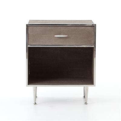 Bentley Shagreen Bedside Table in Stainless Steel