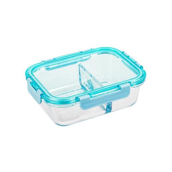 BOROSILICATE GLASS CONTAINER 1,040ML W/LOCK AND SEAL TINTED LIDS