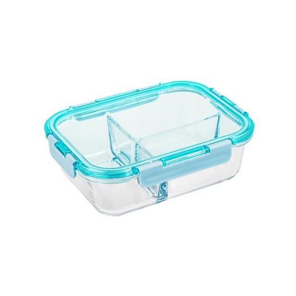 BOROSILICATE GLASS CONTAINER 1,520ML W/LOCK AND SEAL TINTED LIDS