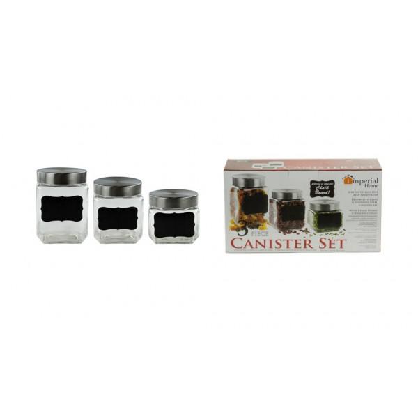 3 PC CHALK CANISTER SET SQUARE