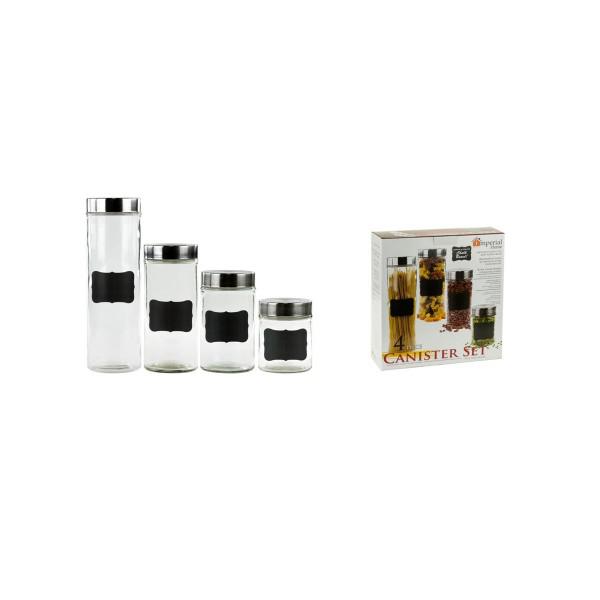 4 PC CHALK CANISTER SET ROUND