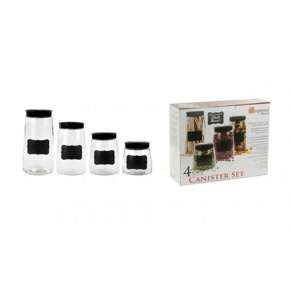 4 PC CHALK CANISTER SET BELLY SHAPE