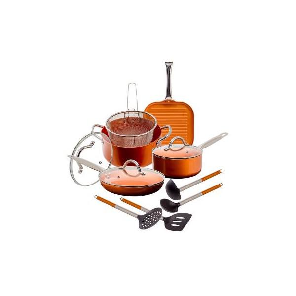 ALUMINUM NON-STICK COPPER 12PC COOKWARE SET
