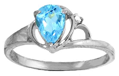 0.66 Carat 14K Solid Yellow Gold Unwritten Novel Blue Topaz Diamond