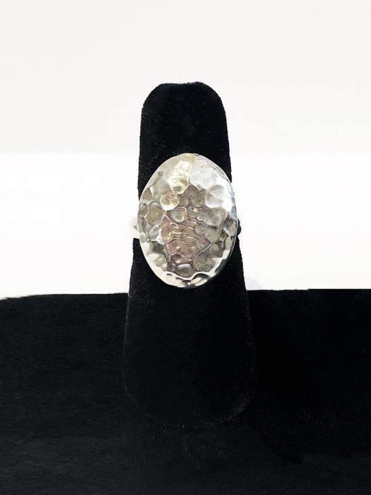 Taxco Sterling Silver Hammered Oval Ring