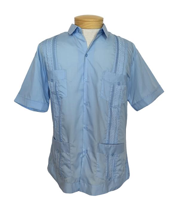 Men’s Guayabera Blue Cotton Shirt