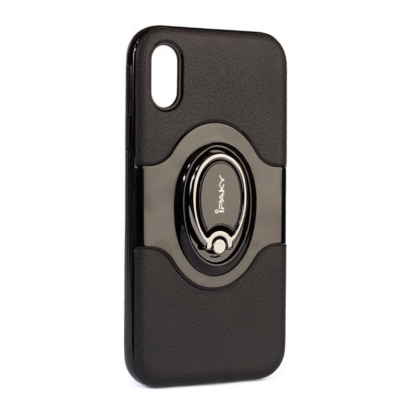 DI-N-C-5-0-HDP1856BK-IPHONE X CASE WITH RING HOLDER-BLACK/1PC