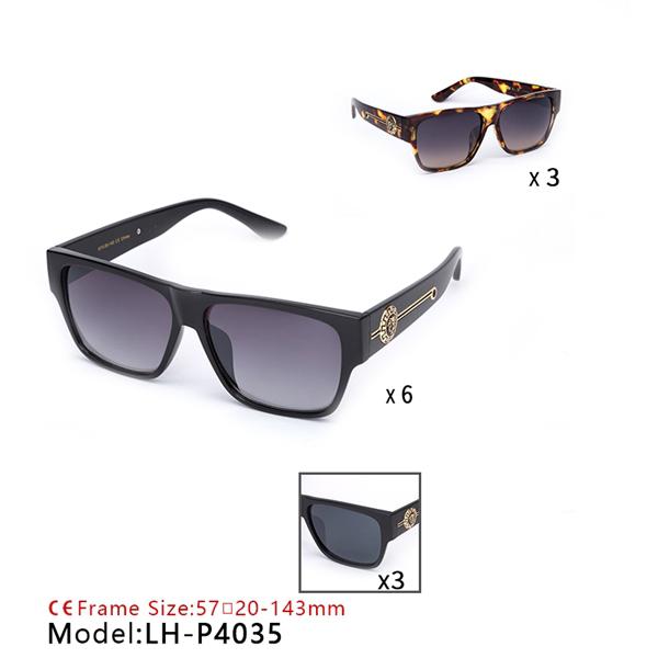 L-4-2-FRT-LH-P4035 - TINTED SQUARE FRAME SUNGLASSES/12PCS