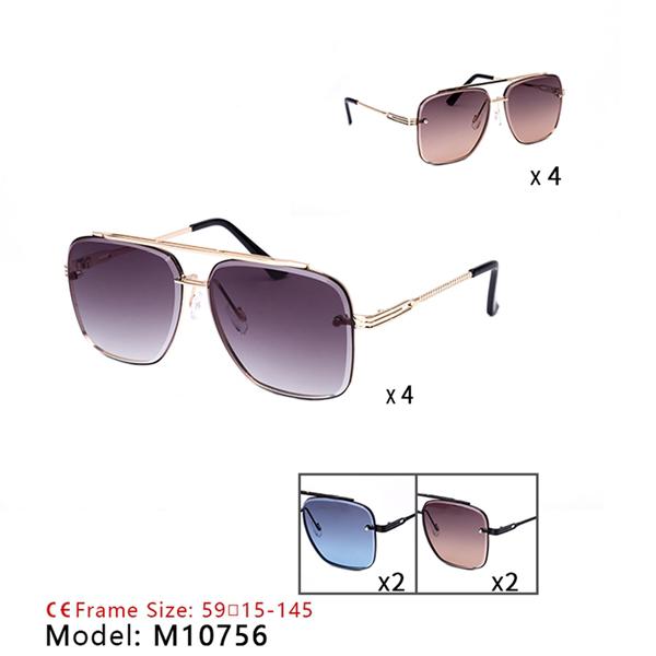 L-4-2-FRT-M10756 - CLASSIC DARK TINTED SQUARE FRAME SUNGLASSES/12PCS