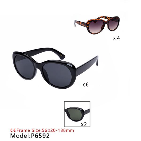 L-4-3-FRT-P6592 - DARK TINTED ROUND FRAME SUNGLASSES/12PCS