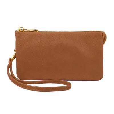 G-5-4/G-6-4/G-5-3 -005CM- LEATHER WALLET WITH DETACHABLE WRISTLET - CAMEL /1PC