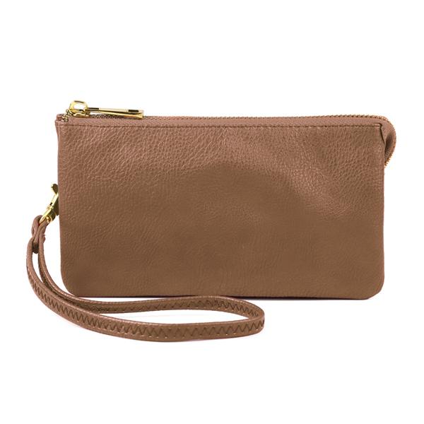 G-5-4/G-6-4/BR-G-5-3 -005KA- LEATHER WALLET WITH DETACHABLE WRISTLET - KHAKI /1PC
