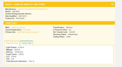 75W LED Canopy Light-5700K UL/DLC