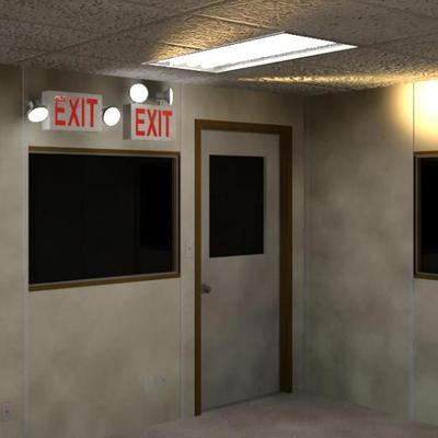 LED EXIT EMERGENCY COMBO SIGN 2 HEADS WITH 90 MINS BATTERY BACKUP -RED UL LISTED JLEC2RW 3 YEARS WARRANTY