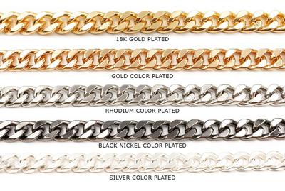 BCH1228 Curb Link Chain Diamond Cut CHOOSE COLOR BELOW