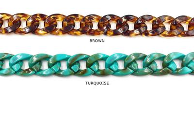 AC1007 Acrylic Tortoise Curb Chain CHOOSE COLOR BELOW