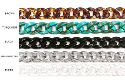 AC1007 Acrylic Tortoise Curb Chain CHOOSE COLOR BELOW