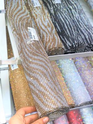 ALUMINIUM SILVER BASE ZEBRA GOLD TOPAZ-WHITE PAINTED HOTFIX RHINESTONE SHEET, SS7, 45*120CM (ALP)n