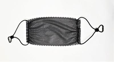 RHINESTONE MESH BLACK FACE MASK