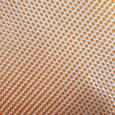 ELASTIC RHINESTONE X FABRIC I ORANGE & CLEAR CRYSTAL