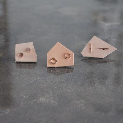 Stud Shapes Earrings / Rose Gold