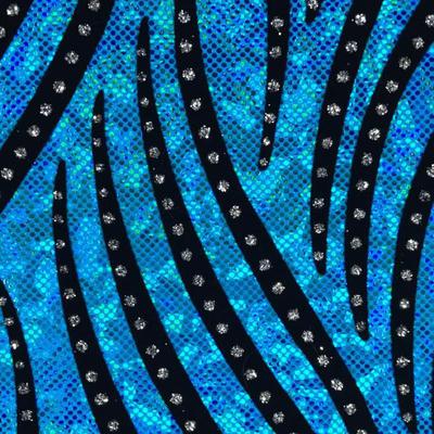 Tiger Shattered Glass Spandex - Turquoise