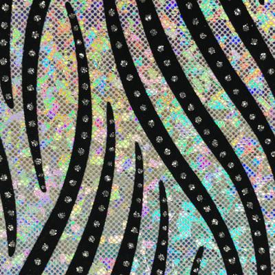 Tiger Shattered Glass Spandex - Silver