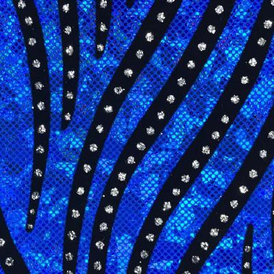 Tiger Shattered Glass Spandex - Sapphire