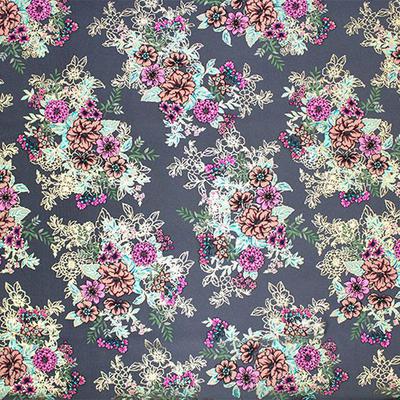 Tigress Foiled Spandex - Hot Orange/Turquoise