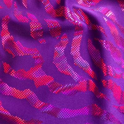 Tigress Foiled Spandex - Grape/Fuchsia