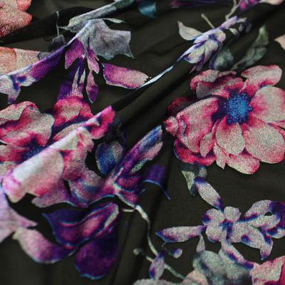 Tigress Foiled Spandex - Grape/Fuchsia