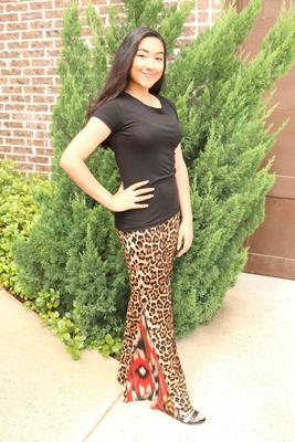 DAL0402 Bellbottom Leopard Print Pants regular