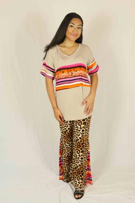 DAL0402 Bellbottom Leopard Print Pants regular