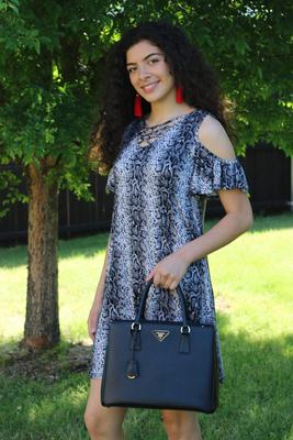 HH544 Crisscross Neck Dress