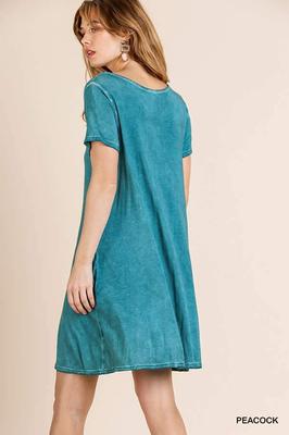 R7189 Washed Crossed V-Neck