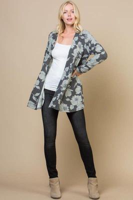 T6975 Floral Cardigan