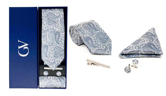 Gino VitalenMen's 4 Piece Tie Set