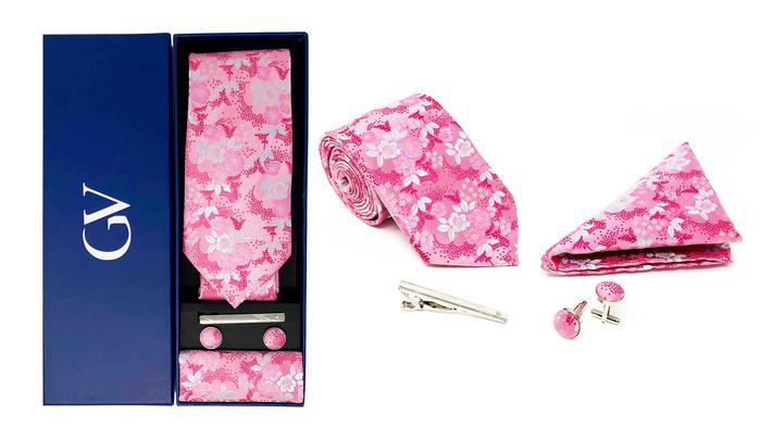 Gino VitalenMen's 4 Piece Tie Set