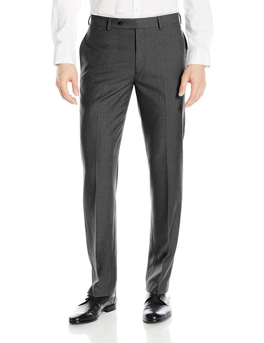 FINO UOMOnSOLID HEMMED DRESS PANTS