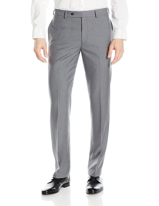 FINO UOMOnSOLID HEMMED DRESS PANTS