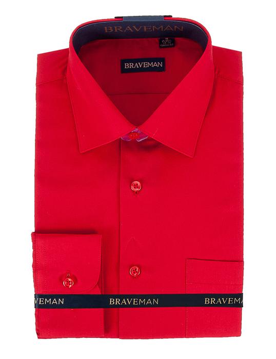 BRAVEMAN SOLID DRESS SHIRTS
