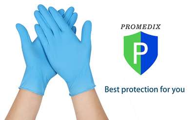 PROMEDIX P Nitrile Gloves Disposable, 3 Mil,100Pcs Disposable Gloves.