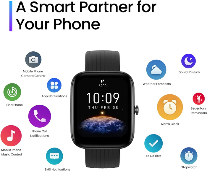 Amazfit Bip 3 Pro Smart Watch for Android iPhone, 4 Satellite Positioning Systems, 1.69" Color Display, 14-Day Battery Life, 60+ Sports Modes, Blood Oxygen Heart Rate Monitor, Water-Resistant(Black)