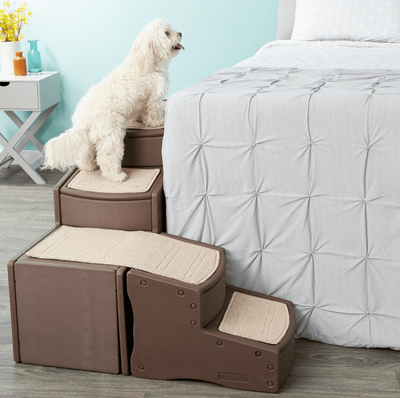 Furhaven Steady Paws Easy MultiStep Pet Stairs for High Beds Sofas