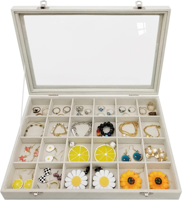 SONGMICS Jewelry Box Travel Jewelry Case 2-Layer Jewelry Holder Organizer 4.3 x 6.3 x 3.1 Inches