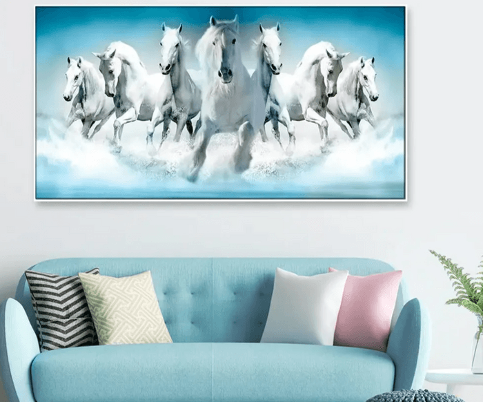 Seven Running Horses Canvas Wall Painting