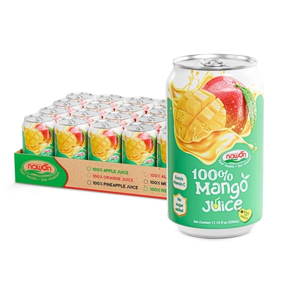 Best Quality Natural Mango Juice Drink Canned 330ml Pure Juice Drink Made by NAWON in Vietnam Factory GMP OEM ODM